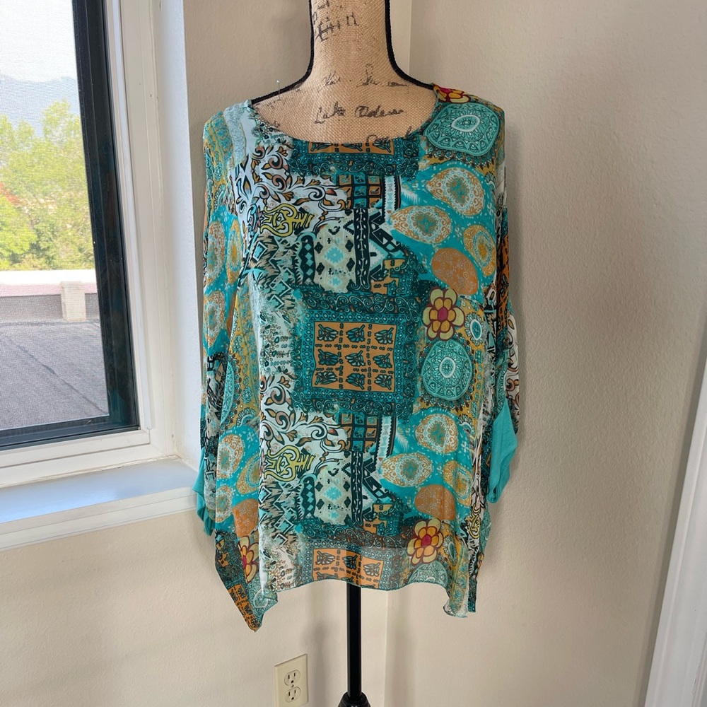 TempoParis poncho Varizioni Italian Silk size M.